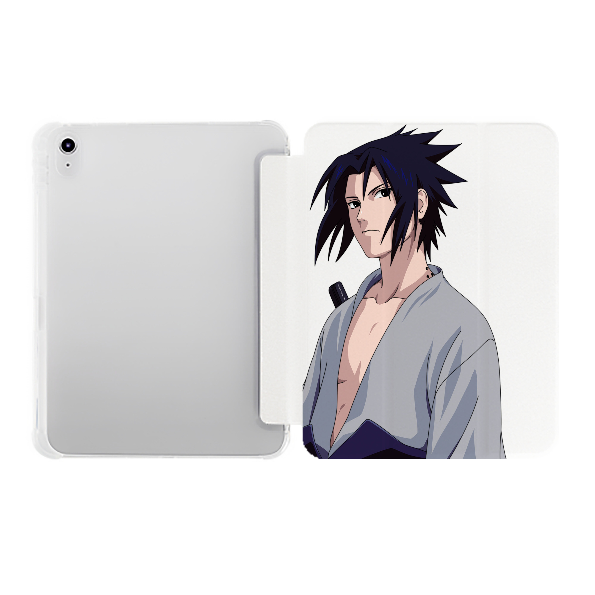 （画像用） NARUTO -ナルト- うちは サスケ Uchiha Sasuke IPad ケース ペン収納付き 三つ折りスタンド PUレザー×シリコン 対応機種9.5/10.5/10.9インチ